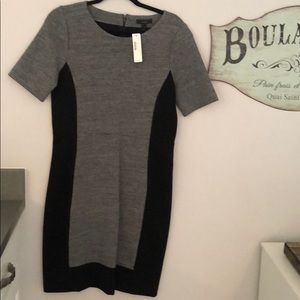 J crew black/grey midi dress